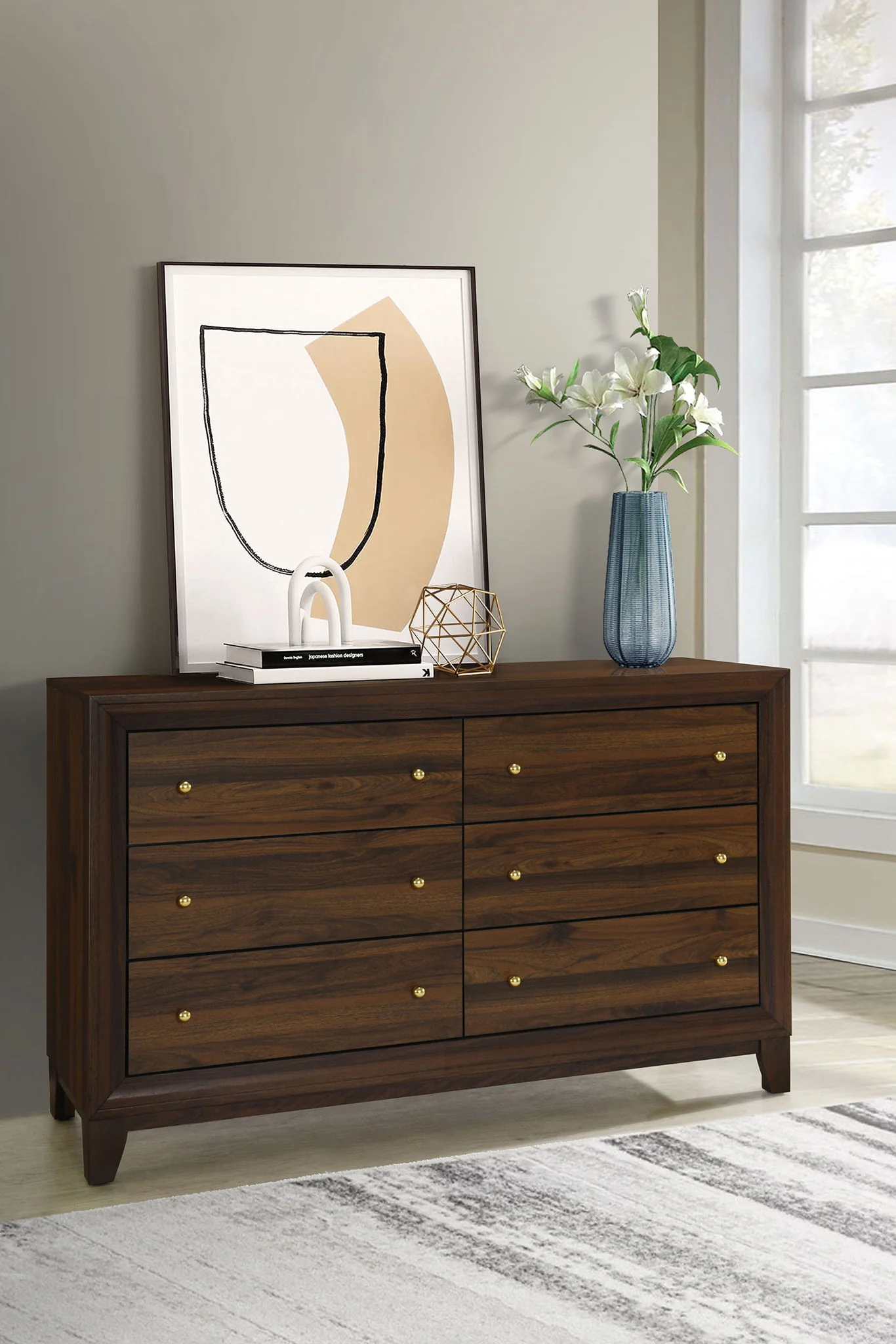 Welsley 6-drawer Dresser Cabinet Walnut - Image 2