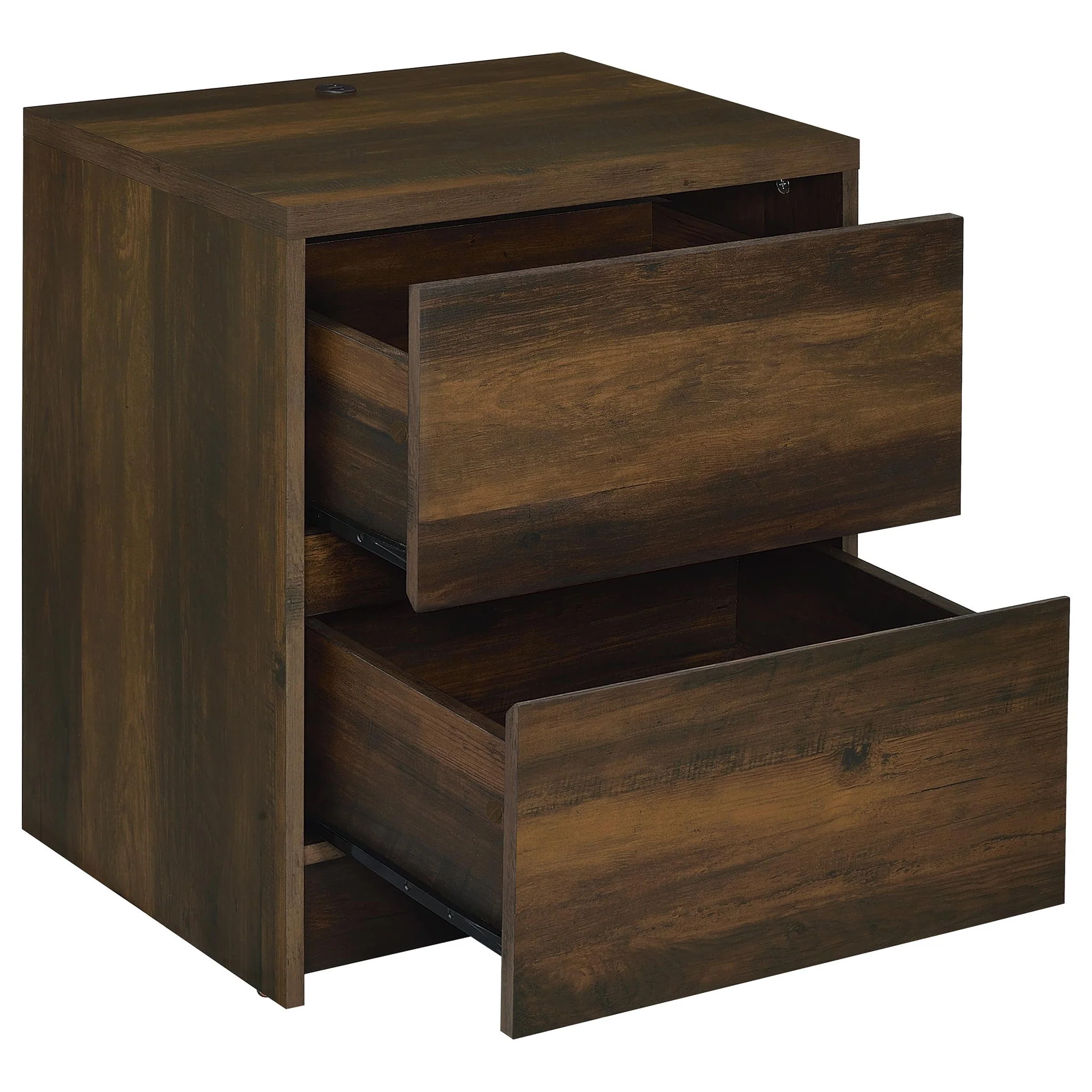 Westpark 2-drawer Nightstand LED Lights and USB Dark Pine - Image 2