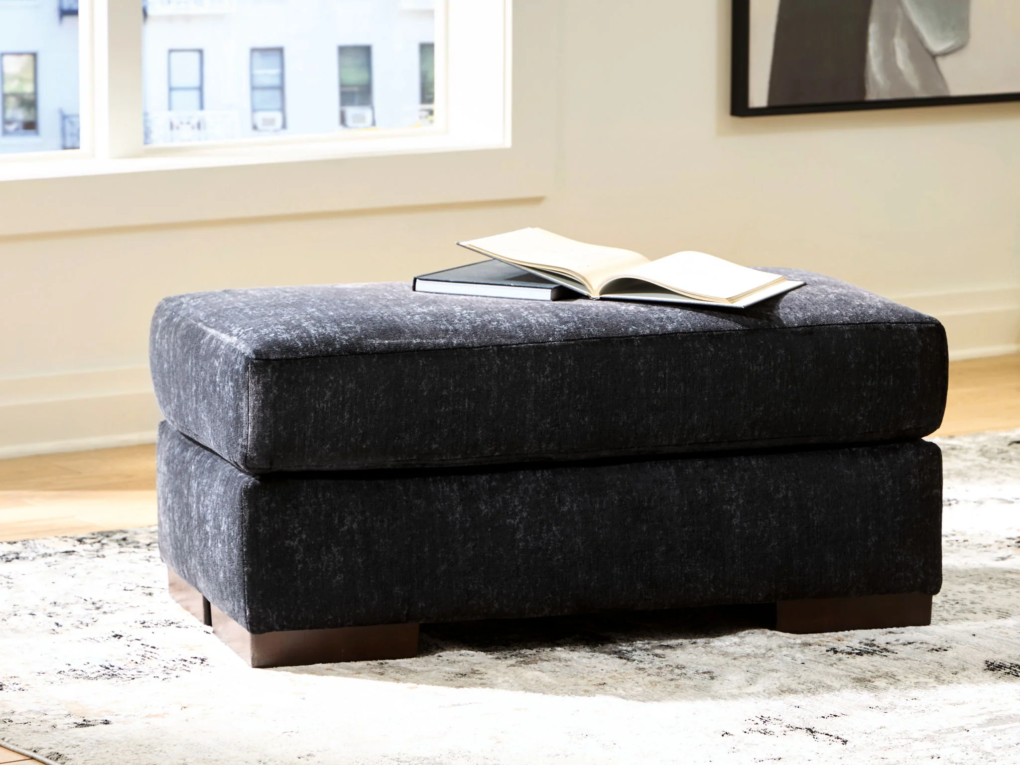 Whitmore Manor - Ottoman - Black Pearl - Image 2