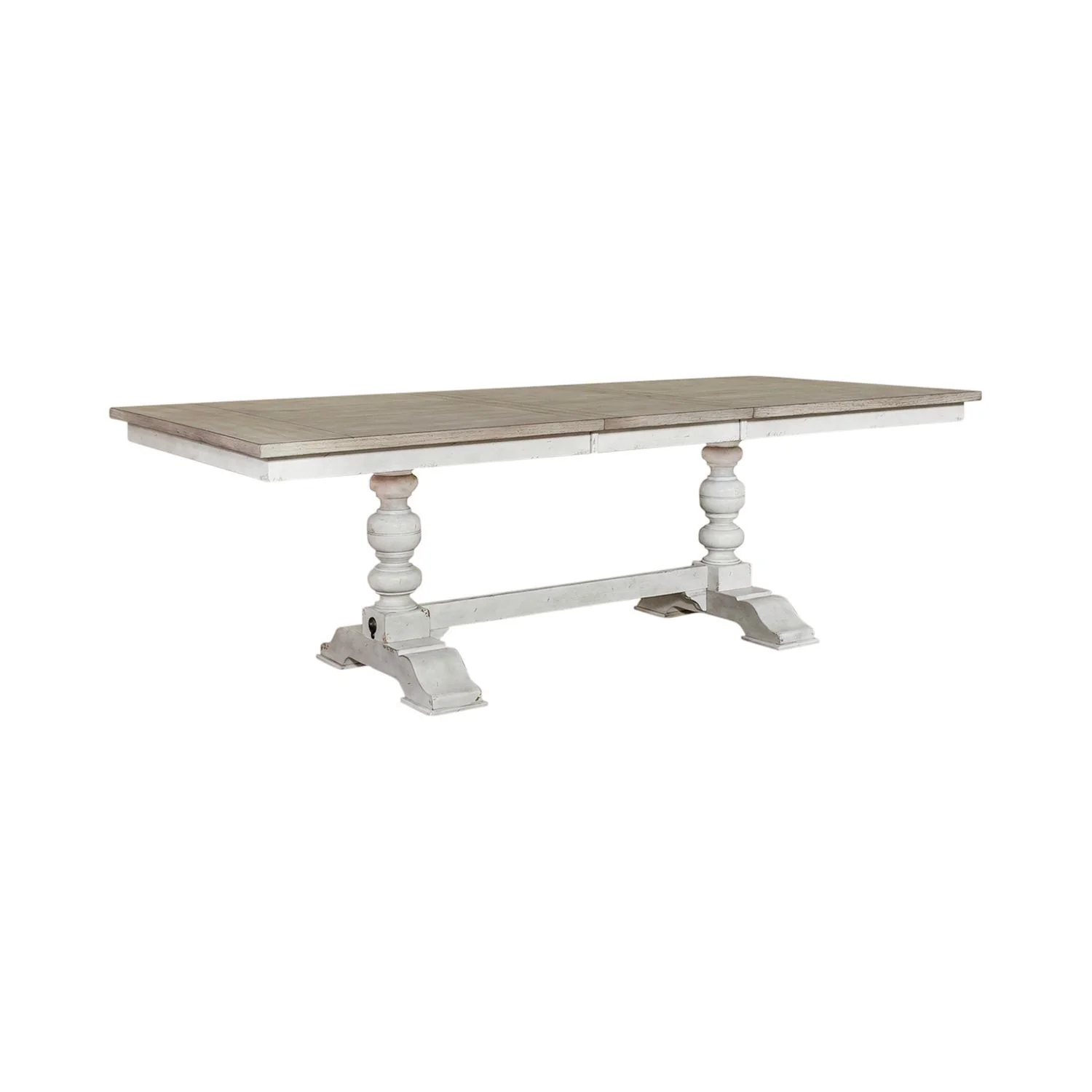 Whitney - Trestle Table - Antique Linen / Weathered Gray - Image 4