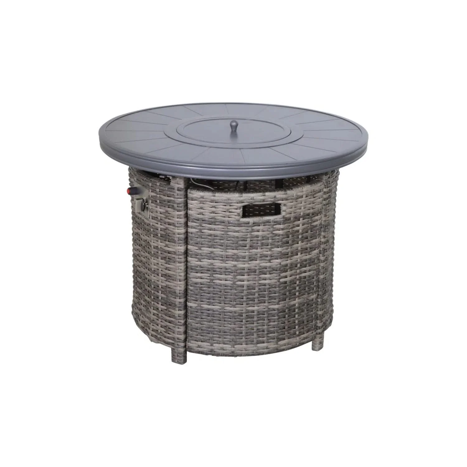 Wicker Outdoor Lounge Set With Cushions And Fire Pit - Image 15