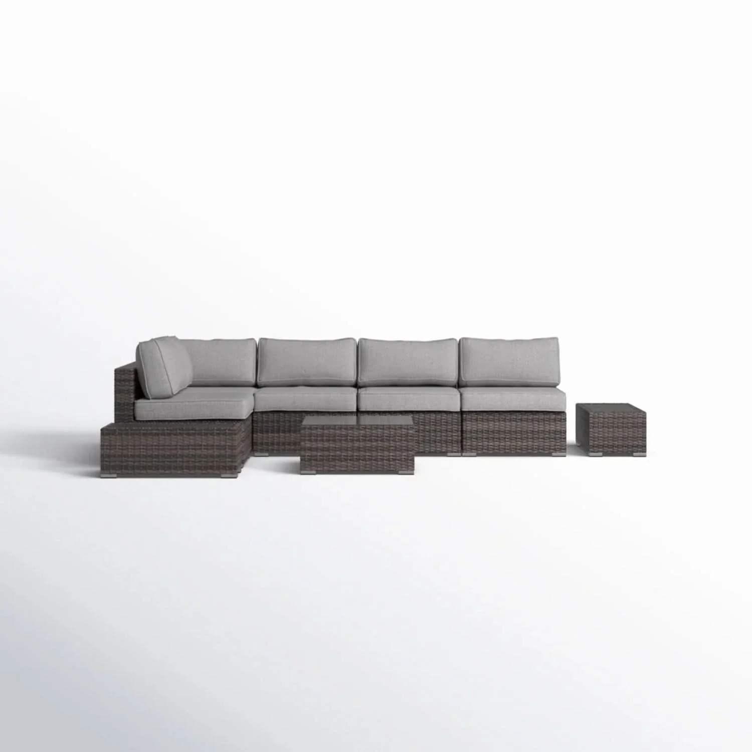 Wicker Sectional Seating Group With Cushions - Image 11