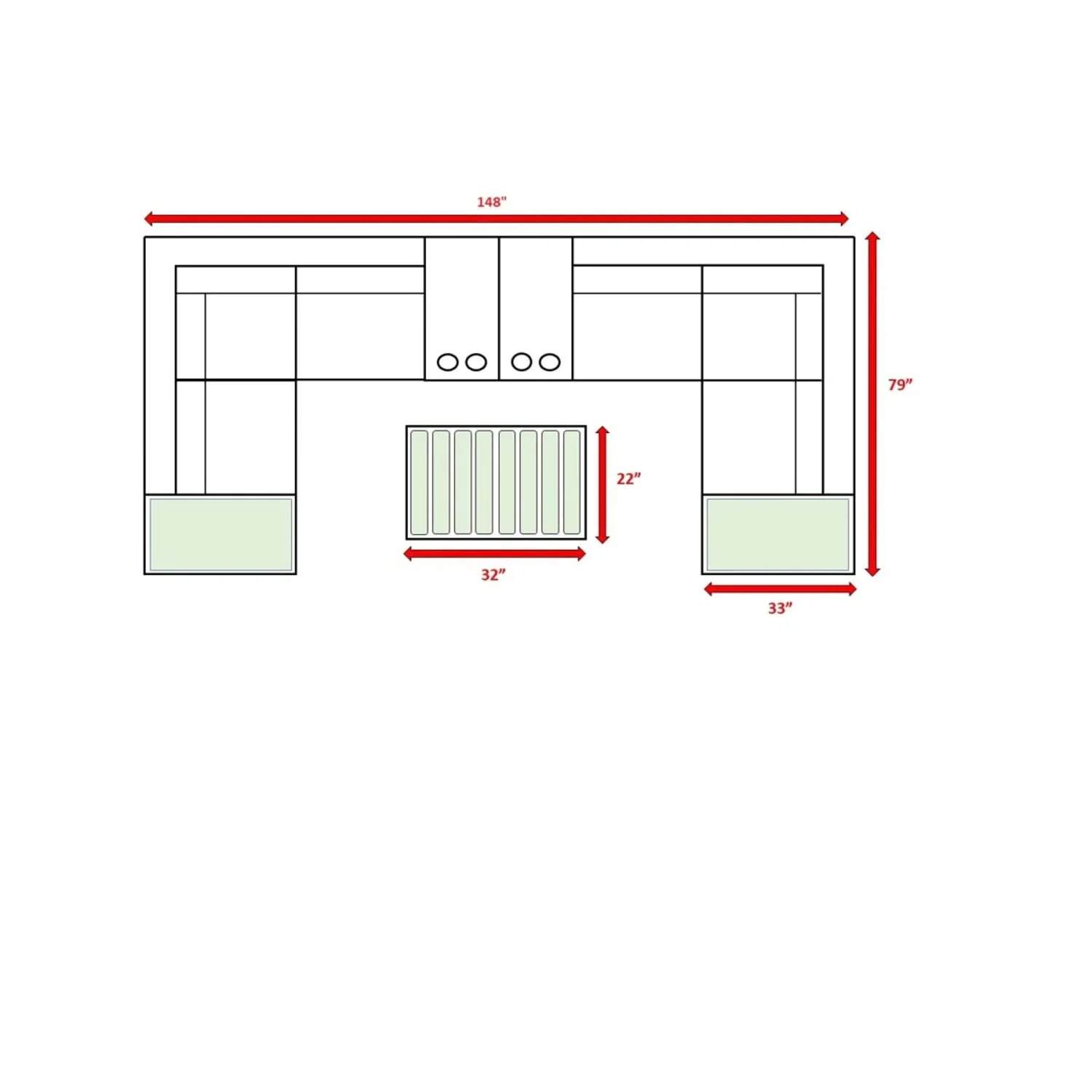 Wicker Sectional Seating Group With Cushions - Image 15