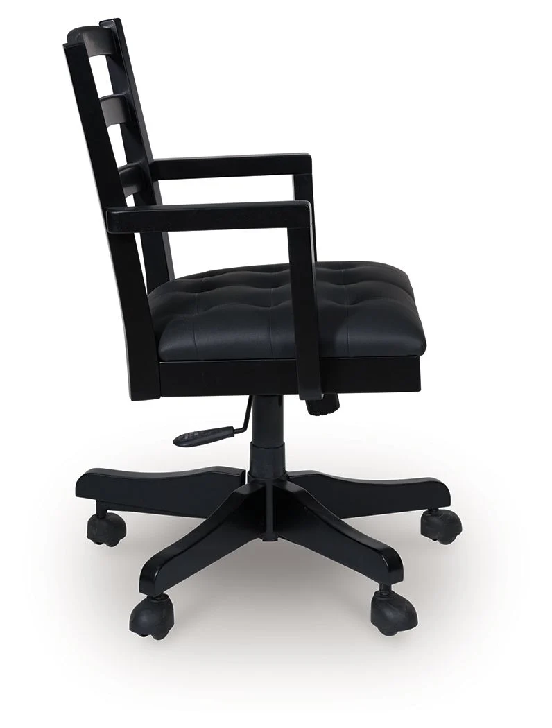Wildenauer - Home Office Swivel Desk Chair - Brown / Black - Image 3