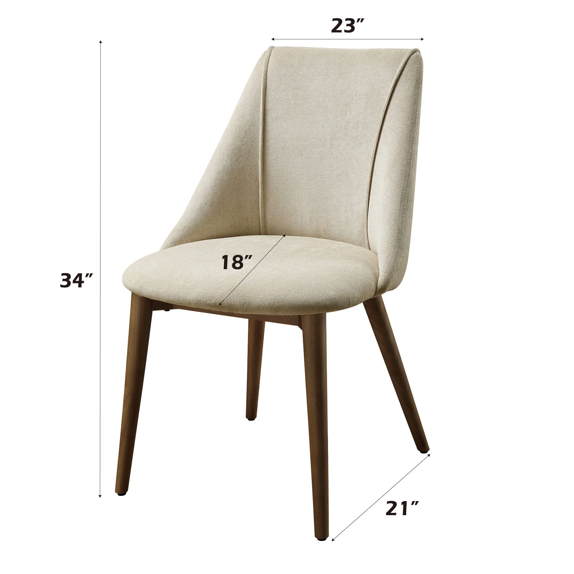 Willene - Polished Microfiber Side Chair (Set of 2) - Beige - Image 3