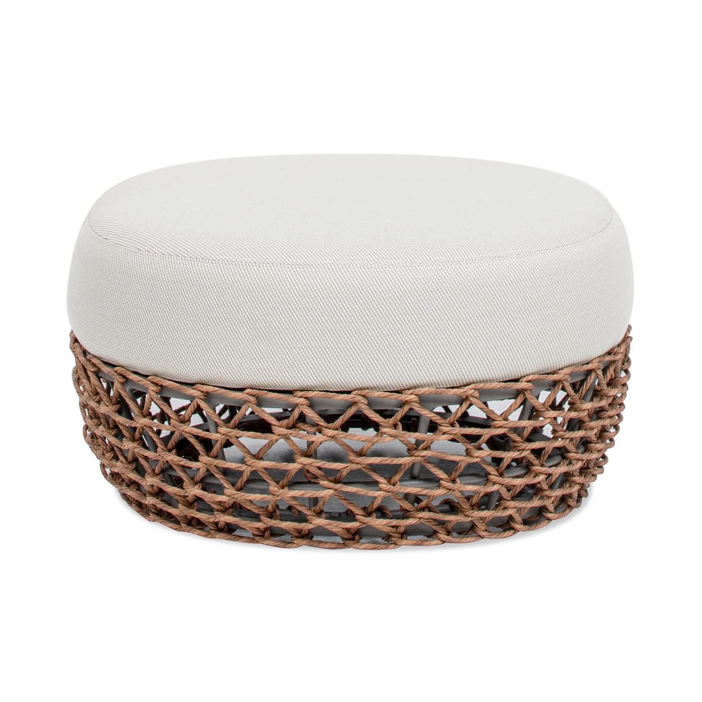 Willow - Round Upholstered Patio Ottoman - Image 3