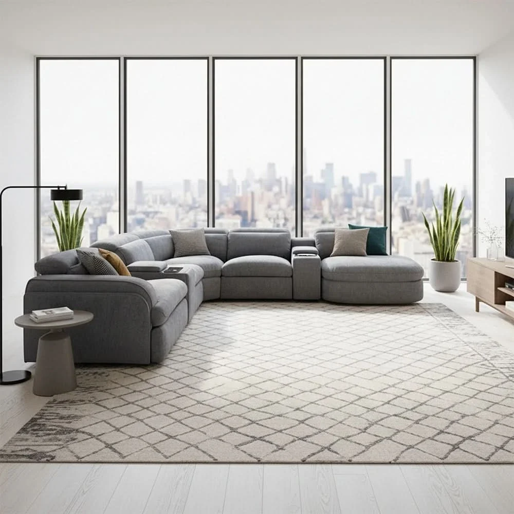 Willow Slate 7PC Power Headrest Sectional with Modular Design & Ultimate Comfort - Image 2