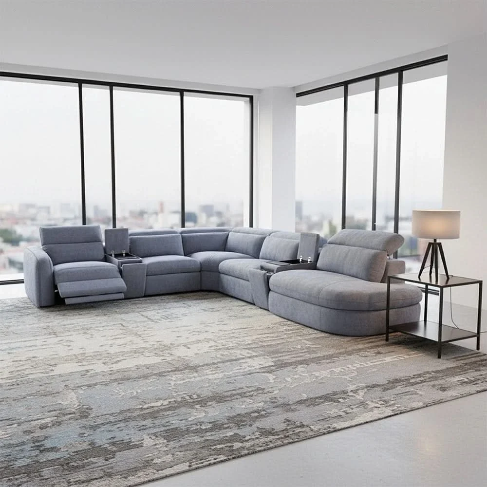 Willow Slate 7PC Power Headrest Sectional with Modular Design & Ultimate Comfort - Image 3