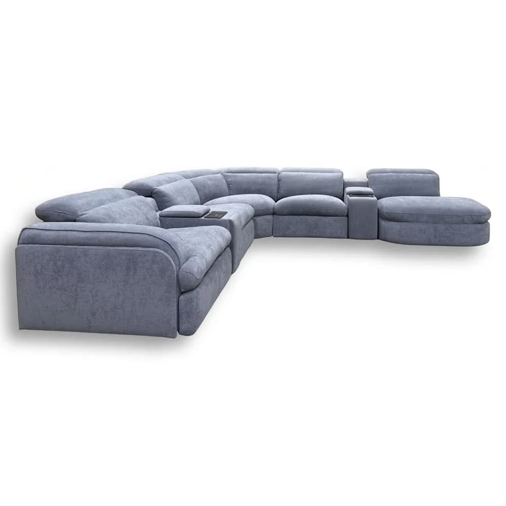 Willow Slate 7PC Power Headrest Sectional with Modular Design & Ultimate Comfort - Image 4