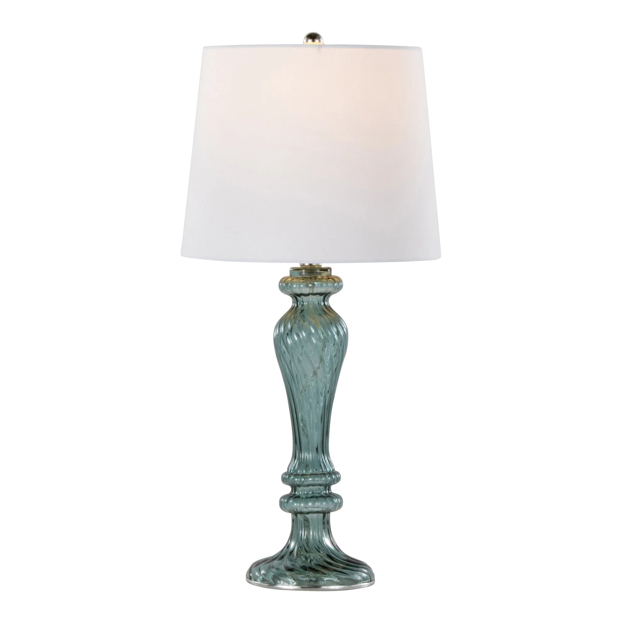 Windsor - Contemporary Table Lamp (Set of 2) - Clear Turquoise / Off White - Image 4