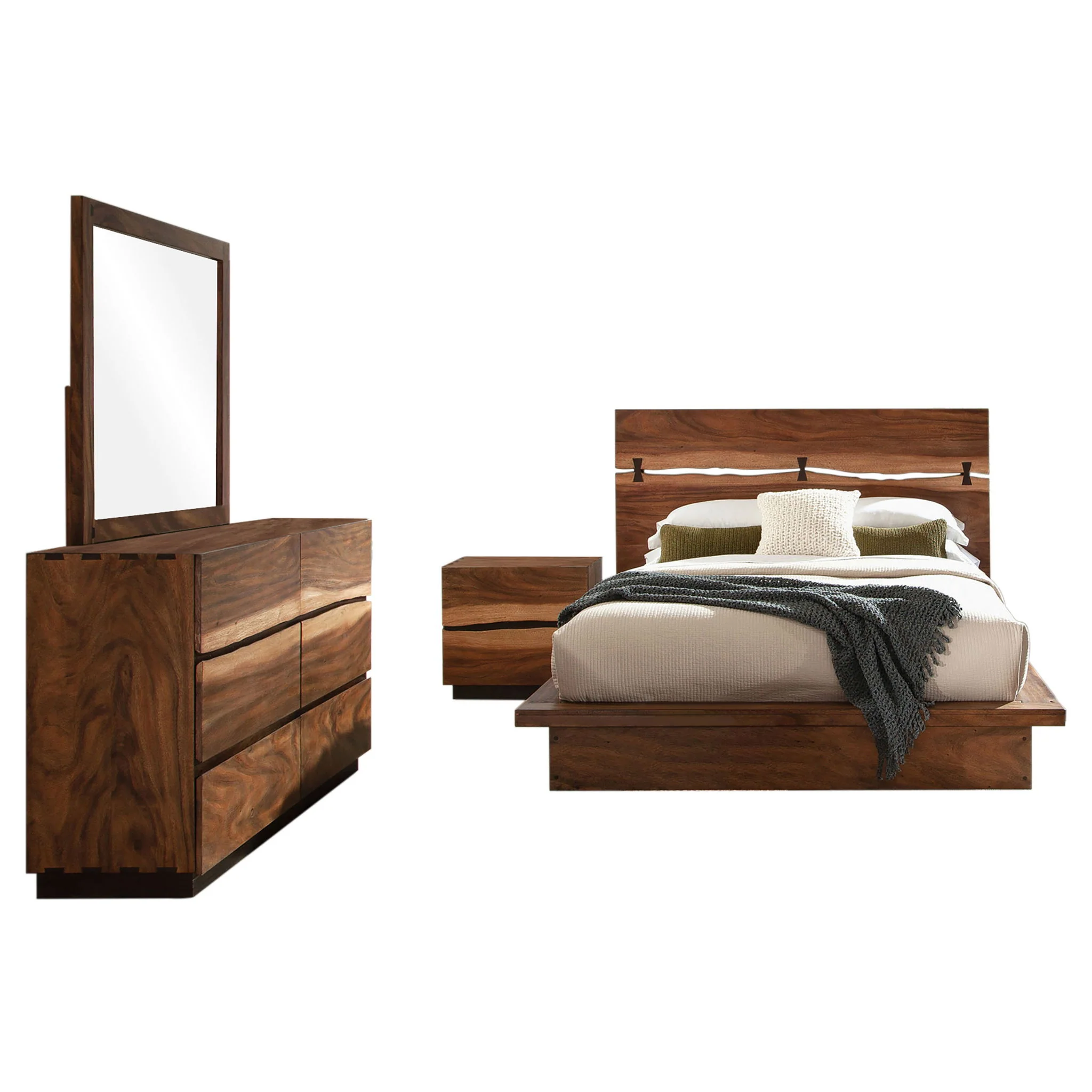 Winslow 4-piece California King Bedroom Set Smokey Walnut - Image 4
