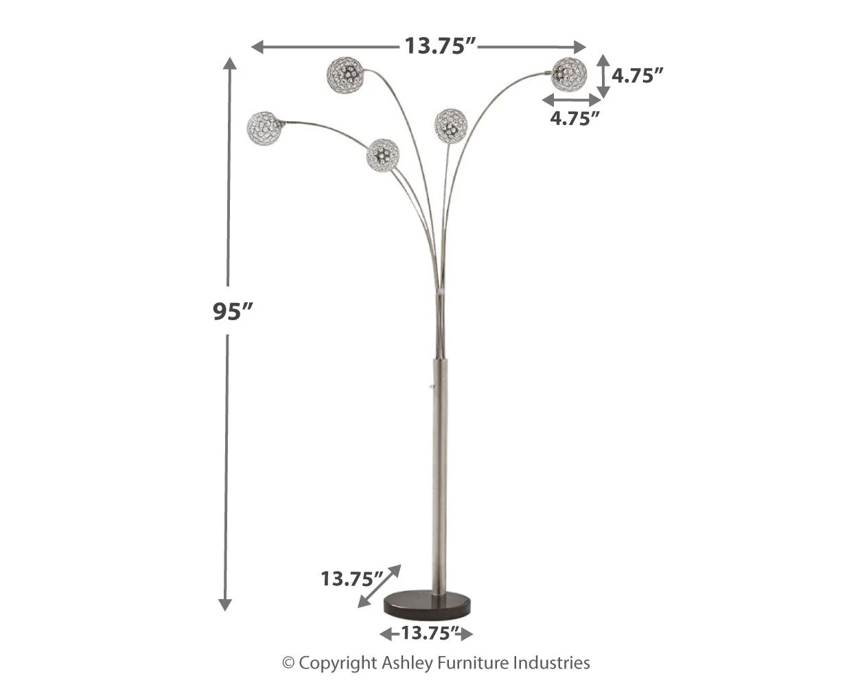Winter - Metal Arc Lamp - Silver Finish - Image 4