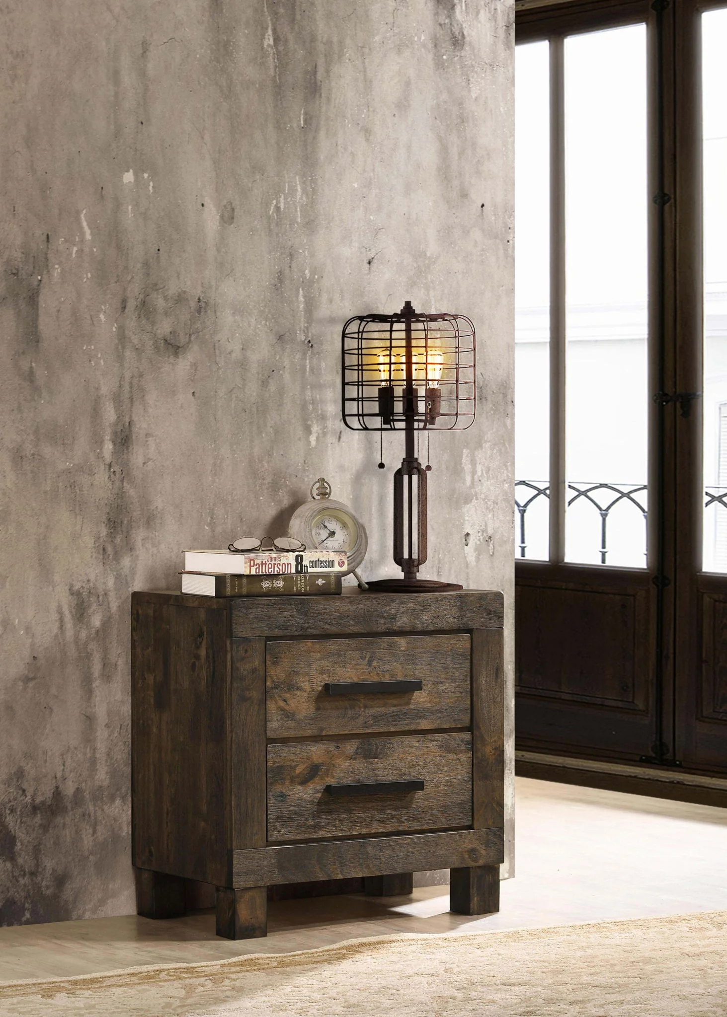 Woodmont 2-drawer Nightstand Rustic Golden Brown - Image 4