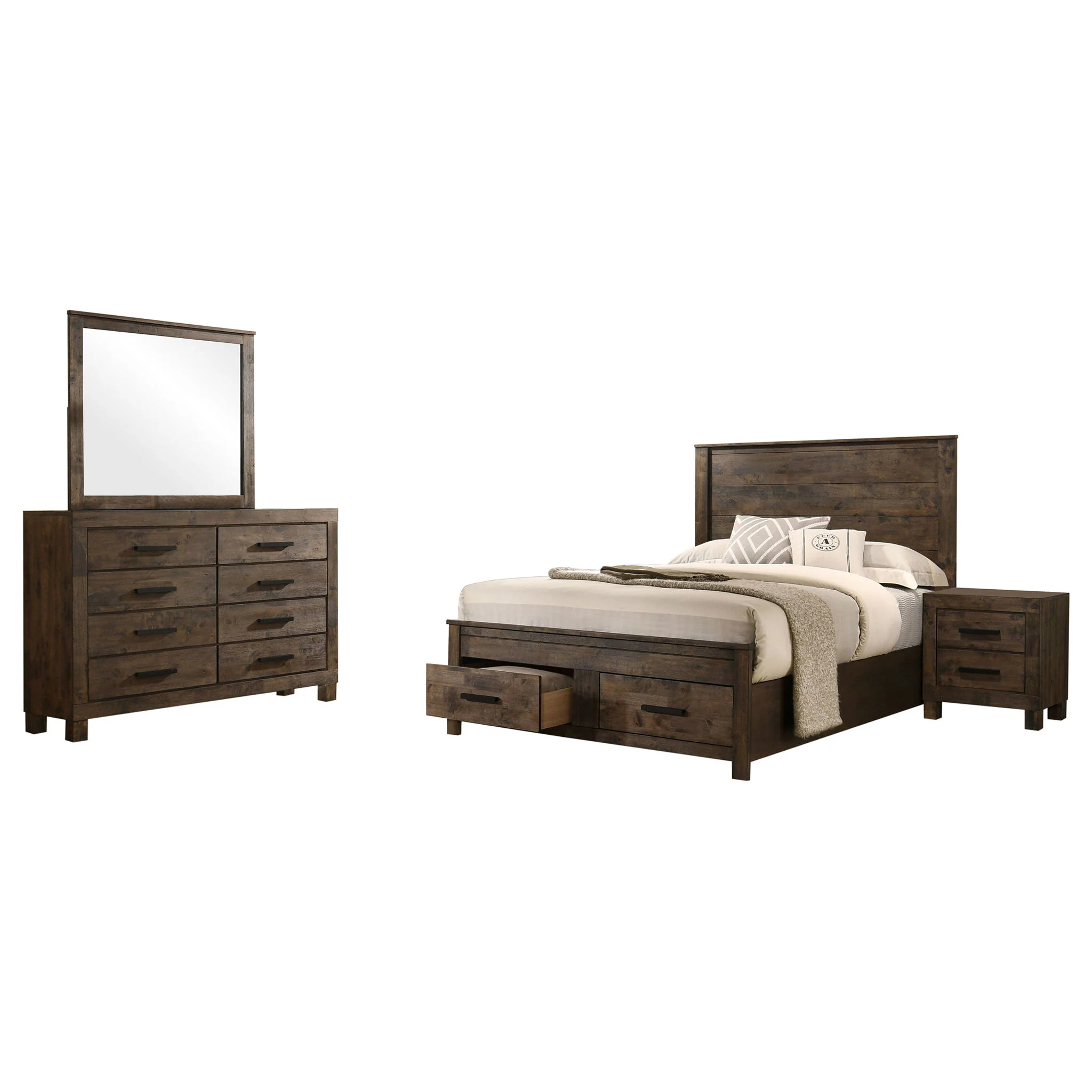 Woodmont 4-piece California King Bedroom Set Golden Brown - Image 2