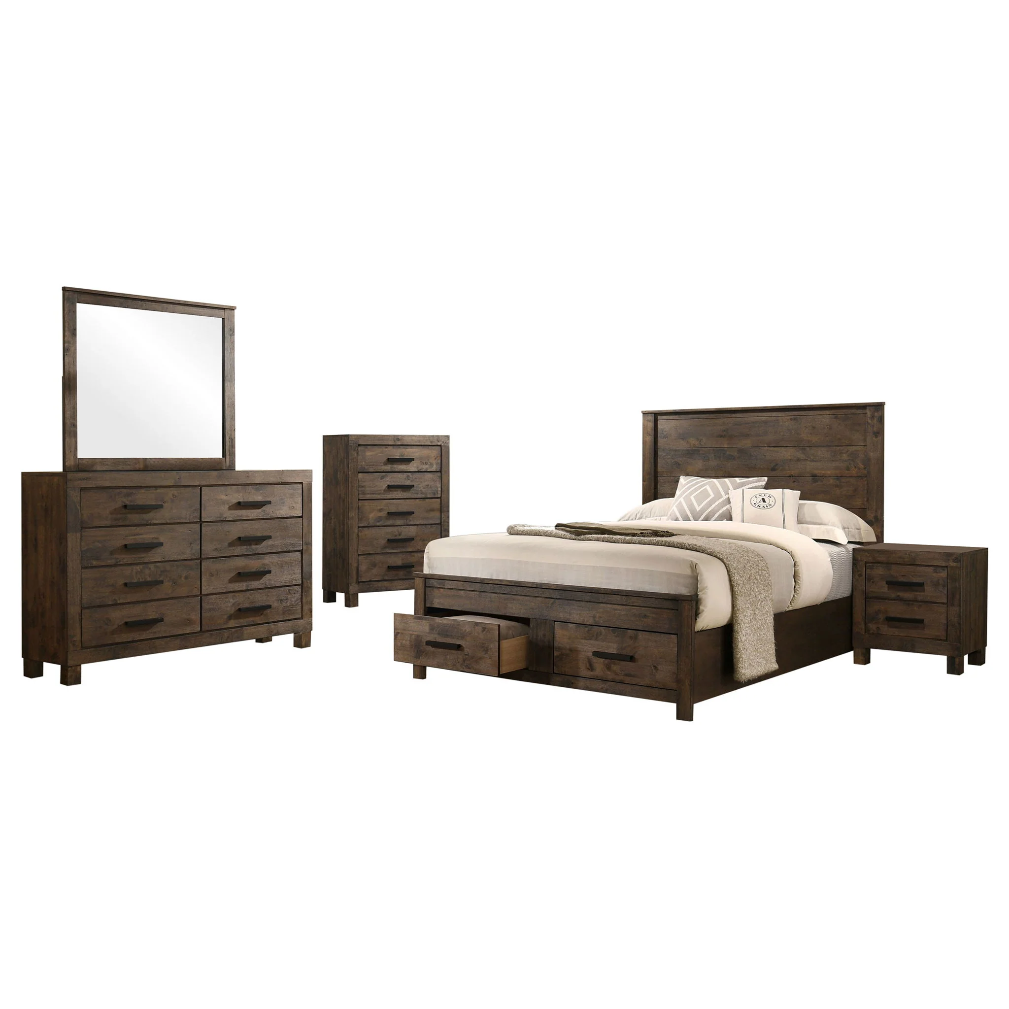 Woodmont 5-piece California King Bedroom Set Golden Brown - Image 2
