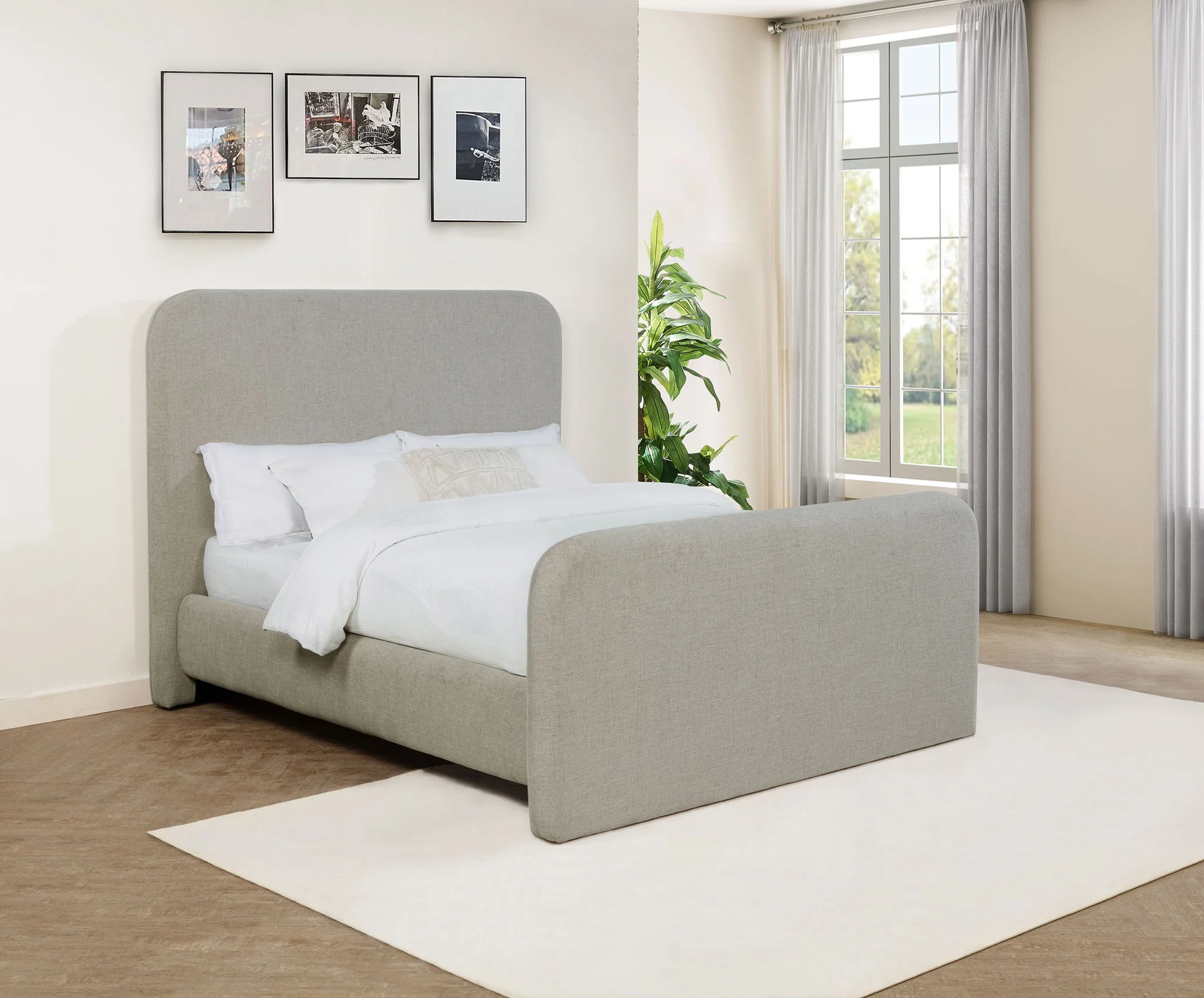 Wren Upholstered Queen Panel Bed Grey - Image 2
