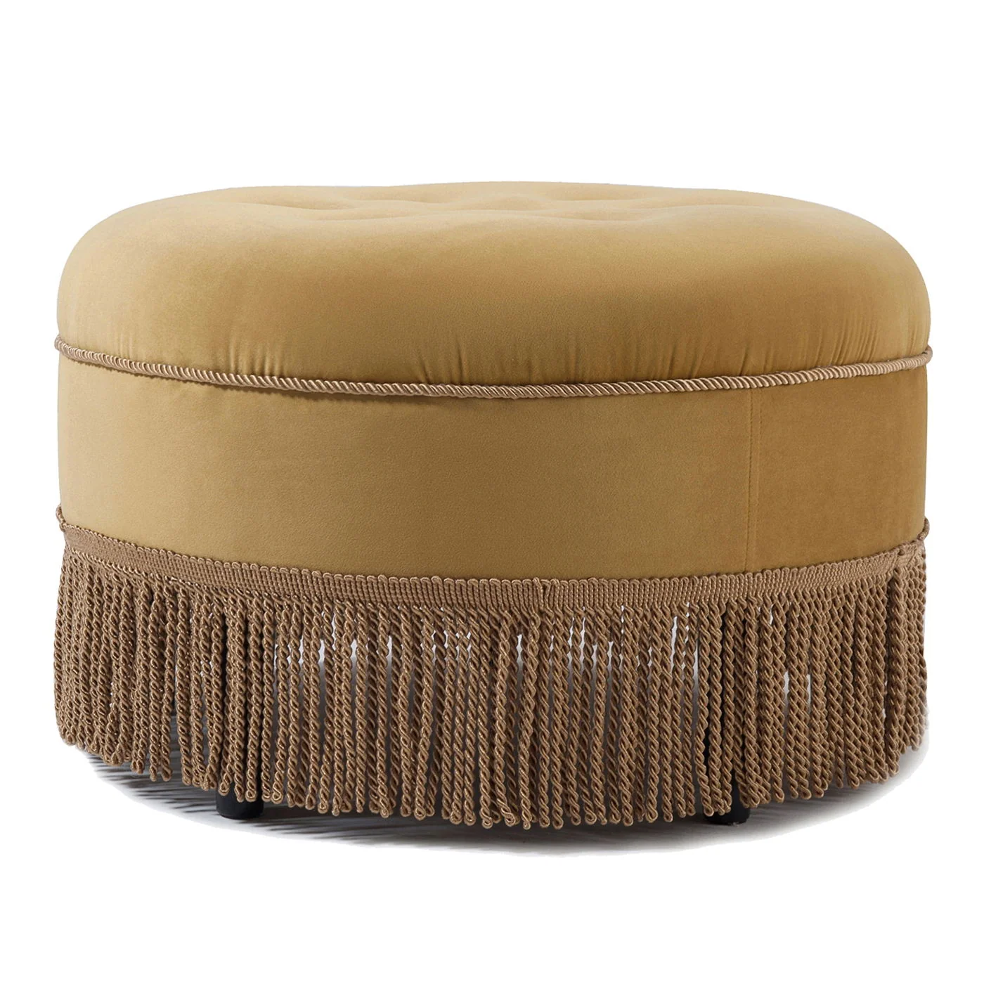Yolanda - Luxurious Upholstery Round Upholstered Accent Ottoman - Image 6