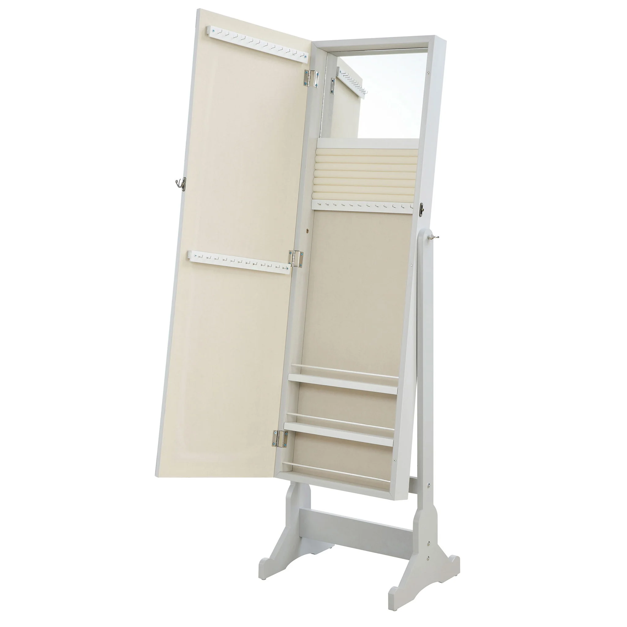 Yvonne Cheval Mirror with Jewelry Storage Dove Grey - Image 3