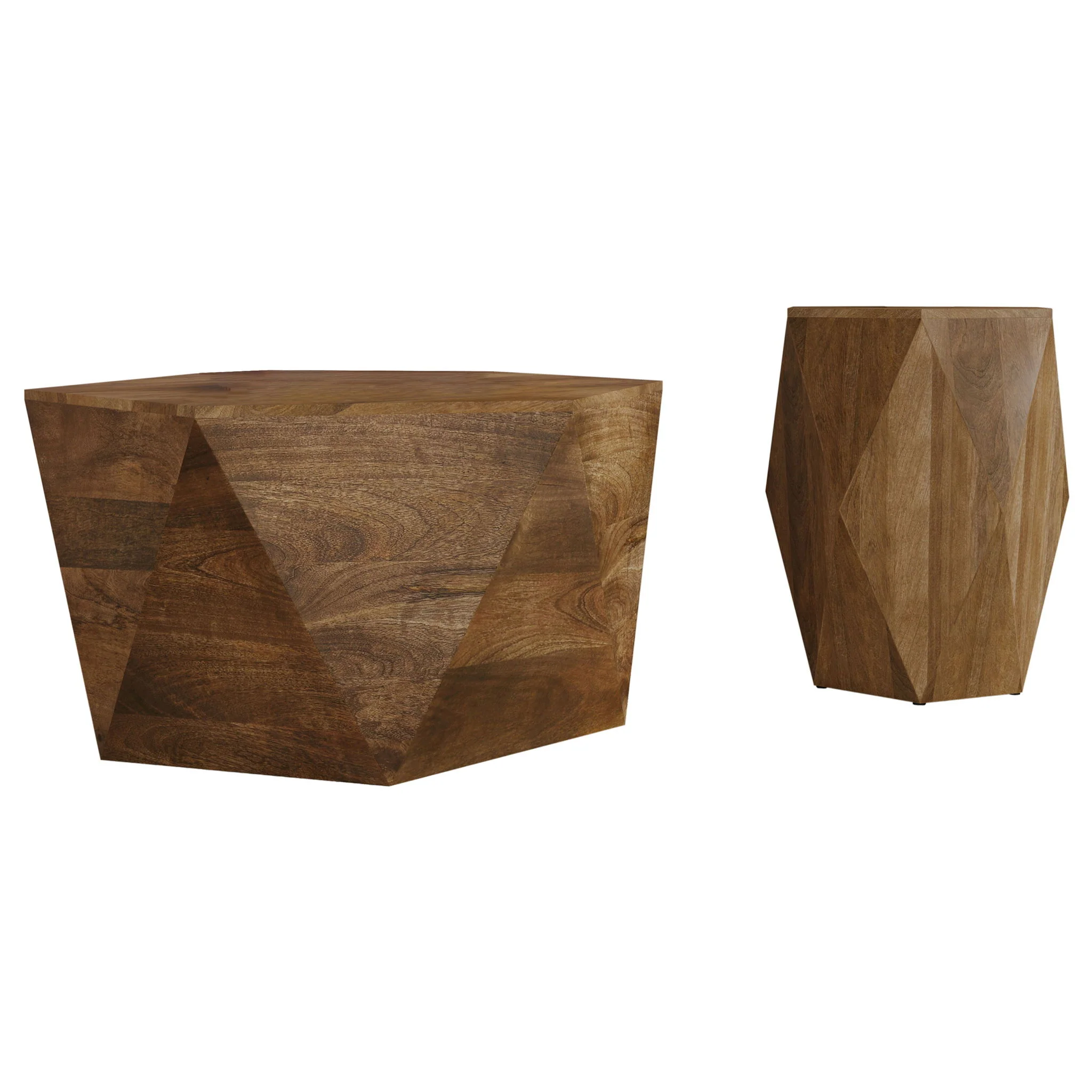 Zalika 2-piece Solid Wood Coffee and End Table Set Natural - Image 2