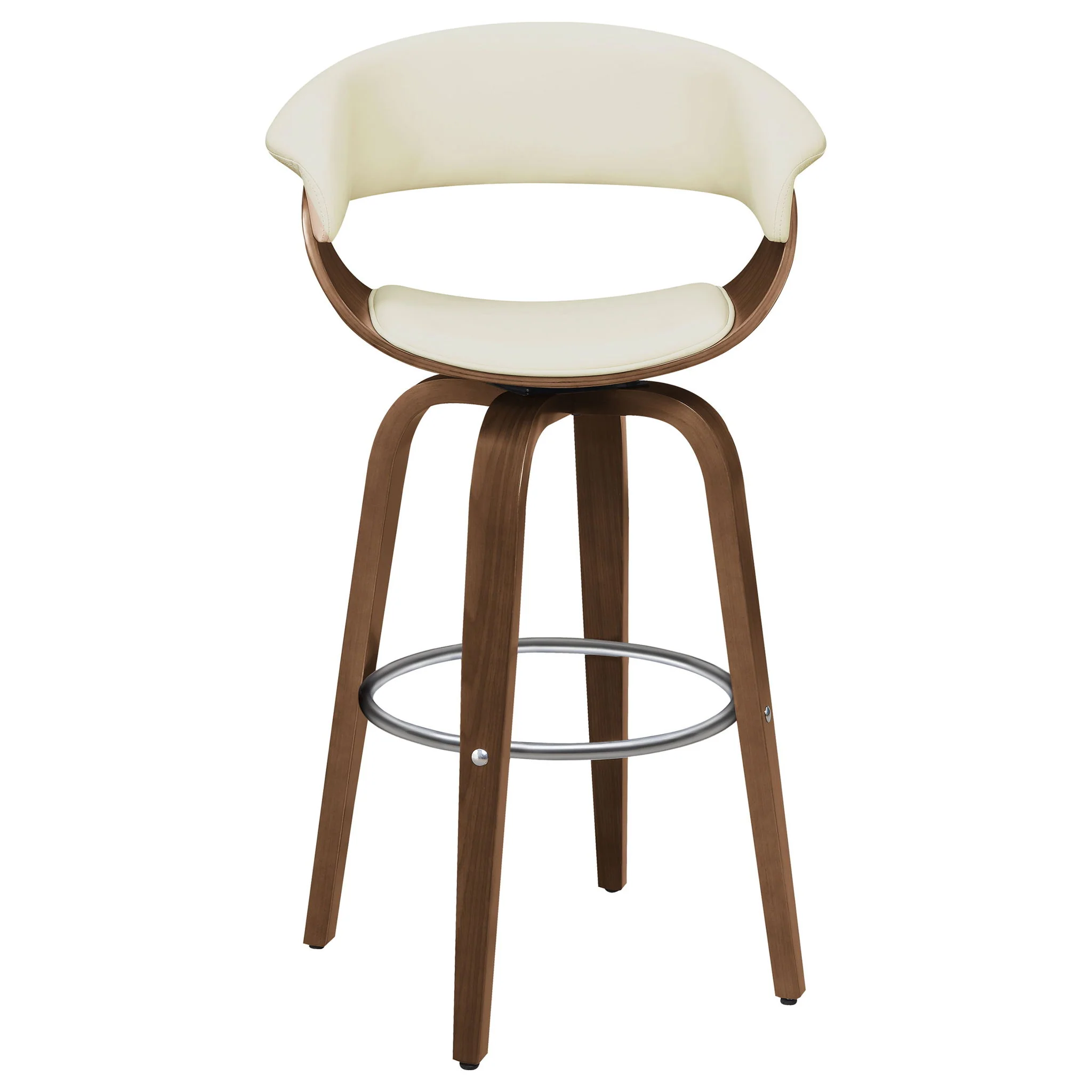 Zion Upholstered Swivel Bar Stool Walnut and Ecru - Image 3