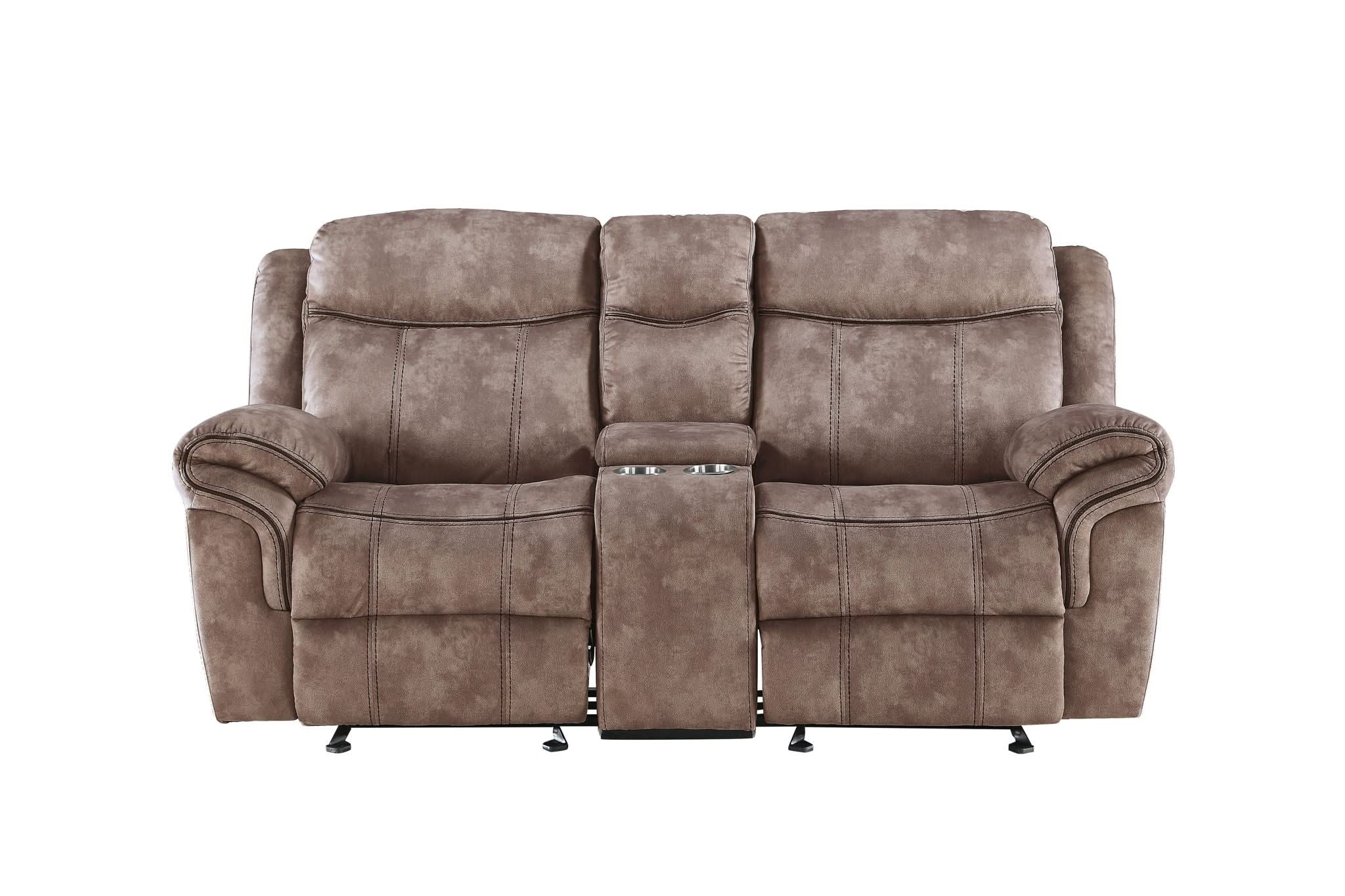 Zubaida - Two Tone Recliner Loveseat With USB Port Console - Image 7